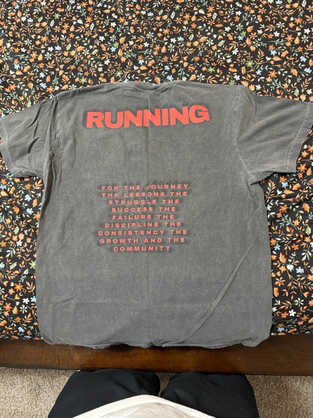 Nico Felich RUNNING - Charcoal with Red Tee Size Medium